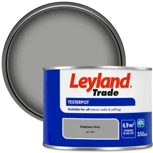 Leyland Trade Vinyl Matt Walls & Ceilings Emulsion Paint Platinum Grey (RAL 7036) 350ml Tester