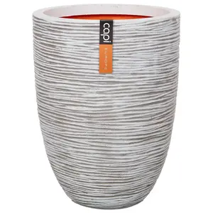 Capi Vase Nature Rib Elegant Low 36x47 cm Ivory KOFI782