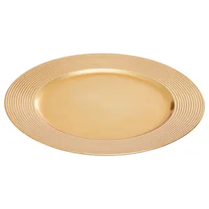 Maison by Premier Dia Gold Charger Plate With Ribbed Rim