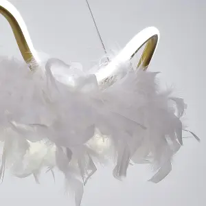 Feather LED Pendant Ceiling Light Room Decor 50cm Dia