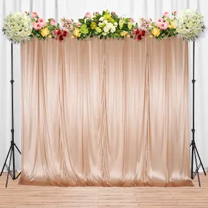 3x6 M Ice Silk Backdrop Curtain Photography Scenery for Christmas Events Decor, Rose Gold