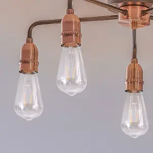 Harper Living Black and Copper 5-Light Ceiling Light