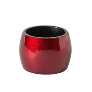 Metallic Napkin Rings - Red - 4.5cm - Pack of 6 - Decorative Napkin Holder by Harbour Housewares