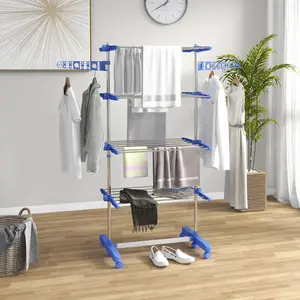 Stainless Steel Standard Drying Rack Silver/Blue