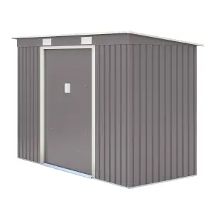 Rowlinson Trentvale 8x4 ft Pent Light grey Metal 2 door Shed