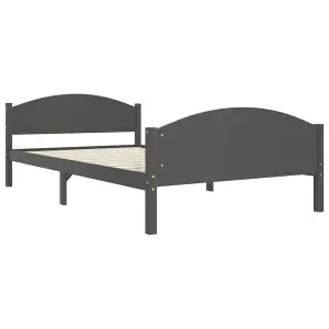 Berkfield Bed Frame Dark Grey Solid Pine Wood 120x200 cm