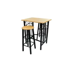 Berkfield Breakfast/Dinner Table Dining Set MDF with Black