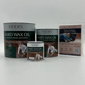 Fiddes Hard Wax Oil, White 1L + Free Priory Free Cloth