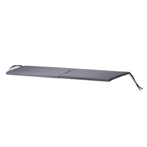 GoodHome Denia Steel grey Plain Rectangular Bench cushion (L)116cm x (W)48cm