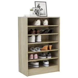 Berkfield Shoe Cabinet Sonoma Oak 60x35x92 cm Engineered Wood