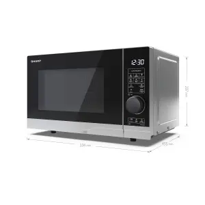 Sharp YC-PG204AU-S 20L 700W Microwave Oven with 900W Grill Function - Silver