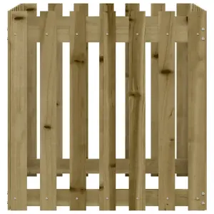 Berkfield Garden Planter with Fence Design 70x70x70 cm Impregnated Wood Pine