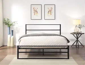 Hartfield Black Metal Double Bed Frame 4ft6