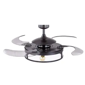 122 Cm Ceiling Fan Adilene With Remote Control Black with Transparent Blades