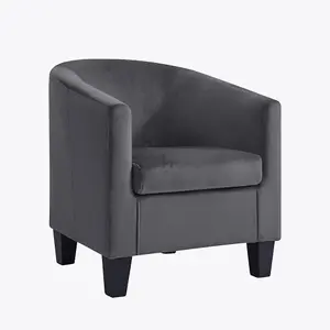 Canberra Accent Tub Chair, Dark Grey Velvet