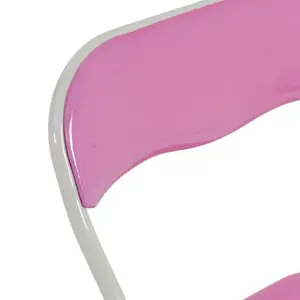 Harbour Housewares - Coloured Padded Folding Chairs - Pink - Pack of 6