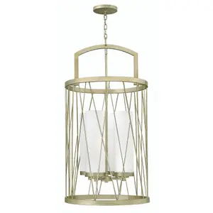 Elstead Nest 4 Light Ceiling Pendant Chandelier Silver Leaf, E27