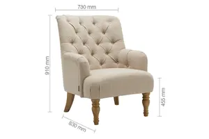 Wheat Fabric Arm Chair Birlea Padstow Easy Chair Traditional Accent