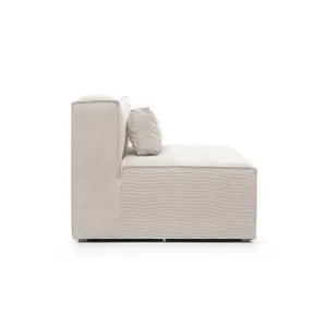 Doris Armless Chair Module in White  Cord Chenille