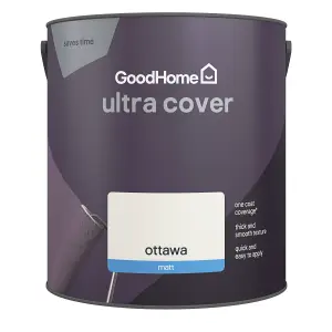 GoodHome Ultra Cover Ottawa Matt Emulsion paint, 2.5L