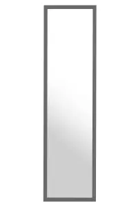 Interiors By Premier Versatile  Over Door Grey Plastic Frame Mirror, Sleek Mirror For Home, Durable Arched Mirror For Bedroom