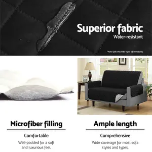 Black Sofa Cover - 1 Seat Armchair