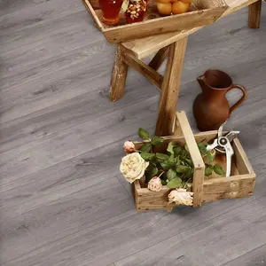 Anti-Slip Grey Wood Effect Herringbone Vinyl Flooring For LivingRoom, Kitchen, 2mm Thick Vinyl Sheet -9m(29'5") X 4m(13'1")-36m²