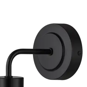 GoodHome Bobwhite Matt Black Wired Bathroom wall light