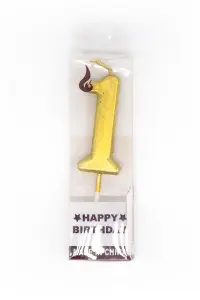 Shatchi Gold 1 Number Candle Birthday Anniversary Party Cake Decorations Topper