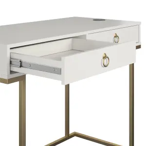 Camila Writing Desk Graphite Grey / Golden