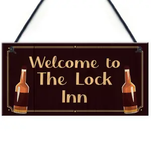 Welcome To The Lock Inn Sign HOME BAR Man Cave Plaque Lockdown Gift Gift