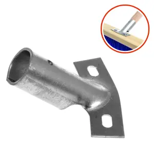 Heavy Duty Broom Bracket, Galvanized Metal, Fits 22 - 23 mm Pole Handles, 75 mm x 20 mm Mounting Plate, Durable & Rust-Resistant