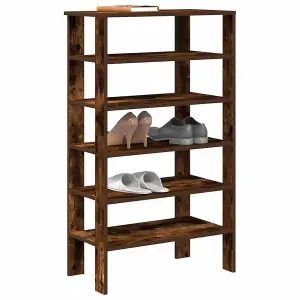 Berkfield Shoe Rack Smoked Oak 61x32x105 cm Engineered Wood