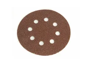 Faithfull Hook Loop Sanding Disc DID3 Holed 125mm Medium Fine Pack 5 FAIADHL125MF