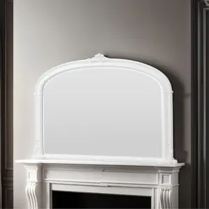 Overmantle Arched Wall Mirror 127(w) x 89cm(h) White Victoria Mirror