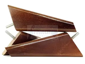 SET OF 4 REPLACEMENT FURNITURE SQUARE FEET ANTIQUE MAHOGANY STAIN TAPERED WOODEN LEGS 150mm HIGH M10