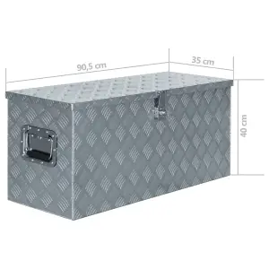 Berkfield Aluminium Box 90.5x35x40 cm Silver