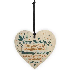 Red Ocean Daddy To Be Gifts From Bump Baby Shower Dad To Be Birthday Gift Friend Wooden Heart