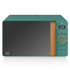 Swan Nordic Pine Green 1.7L Kettle, 2 Slice Toaster & 20L Digital Microwave Set