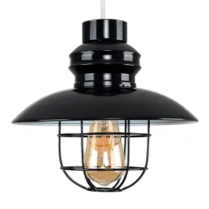 ValueLights Penglai Modern Black Metal Fisherman's Style Ceiling Pendant Light Shade