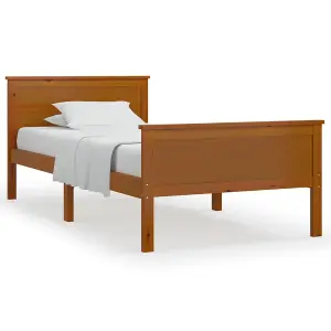 Berkfield Bed Frame Honey Brown Solid Wood Pine 100x200 cm