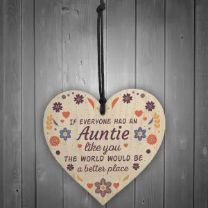 Red Ocean Handmade Auntie Gifts Shabby Chic Wooden Heart Thank You Gifts For Her Friendship Sign