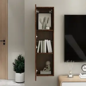 Berkfield Wall-mounted TV Cabinet Brown Oak 30.5x30x110 cm