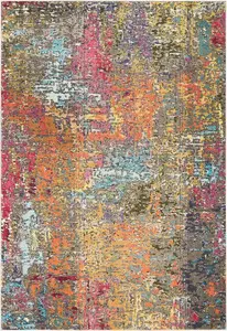 Sunset Graphic Abstract Modern Rug for Living Room Bedroom and Dining Room-66cm X 114cm