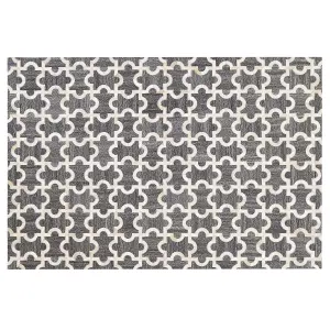 Cowhide Area Rug 160 x 230 cm Grey and Beige YEDISU