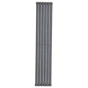 Right Radiators 1800x354mm Vertical Single Oval Column Designer Radiator Anthracite