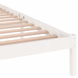 Berkfield Day Bed Solid Wood Pine 200x200 cm Super King White