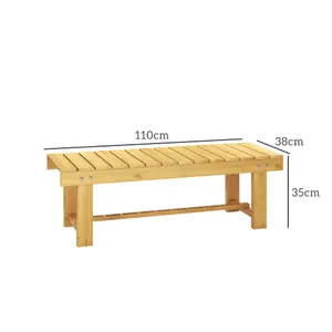 Outsunny 1.1M Outdoor Garden Bench Patio Loveseat Fir Wood 2 Person