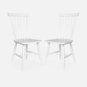 sweeek. Pair of wooden dining chairs Romie White 50.8x44.2x90 cm