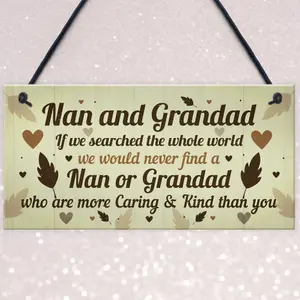 Red Ocean Gifts For Nan And Grandad Birthday Christmas Hanging Plaque Grandparent Gift Keepsake